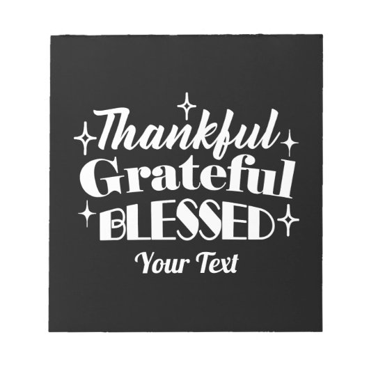Bewerkbaar Sparkling Thanksgiving Quote Design Notitieblok (Voorkant)