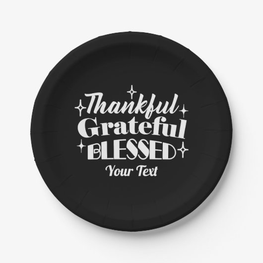 Bewerkbaar Sparkling Thanksgiving Quote Design Papieren Bordje (Voorkant)