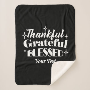 Bewerkbaar Sparkling Thanksgiving Quote Design Sherpa Deken
