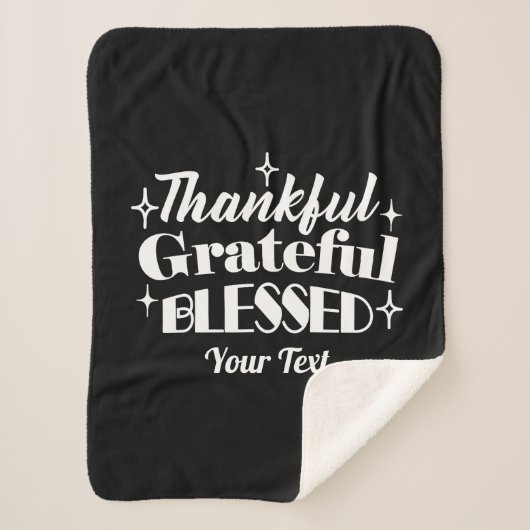 Bewerkbaar Sparkling Thanksgiving Quote Design Sherpa Deken (Voorkant)