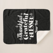 Bewerkbaar Sparkling Thanksgiving Quote Design Sherpa Deken (Voorkant (horizontaal))
