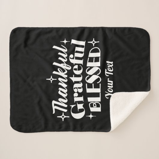 Bewerkbaar Sparkling Thanksgiving Quote Design Sherpa Deken (Voorkant (horizontaal))