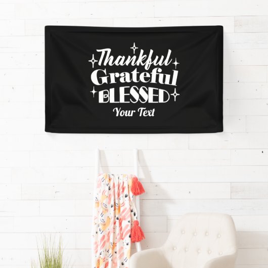 Bewerkbaar Sparkling Thanksgiving Quote Design Spandoek (Insitu)