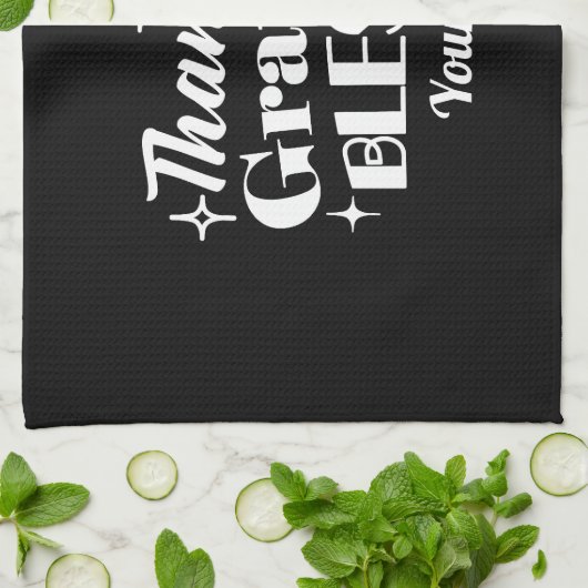 Bewerkbaar Sparkling Thanksgiving Quote Design Theedoek (Gevouwen)