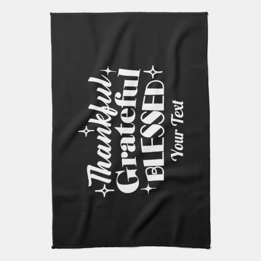 Bewerkbaar Sparkling Thanksgiving Quote Design Theedoek (Verticaal)