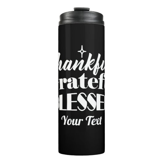 Bewerkbaar Sparkling Thanksgiving Quote Design Thermosbeker (Voorkant)