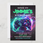 Bewerkbaar spel op 5th Birthday Party uitnodiging (Voorkant)