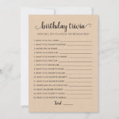 Bewerkbaar spel Verjaardag Trivia Verjaardagsfeest Kaart (Voorkant)