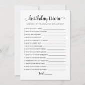 Bewerkbaar spel Verjaardag Trivia Verjaardagsfeest Kaart (Voorkant)