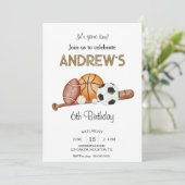 Bewerkbaar Sport All-Star thema Verjaardagsfeest Kaart (Staand voorkant)