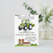 Bewerkbaar Start uw tractor 1e verjaardag Animatie Briefkaart (Staand voorkant)