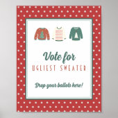 Bewerkbaar stembord voor Ugly Sweater Party Poster (Voorkant)