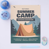 Bewerkbaar Summer Fun Camp, terug naar Natuur Camp Flyer (Enkel)