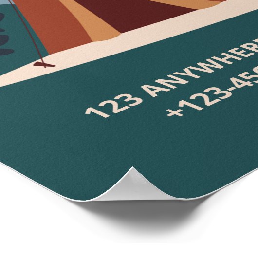 Bewerkbaar Summer Fun Camp, terug naar Natuur Camp Poster (Hoek)