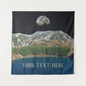 Bewerkbaar Surreal Lake & Moon Tapestry Wandkleed (Voorkant)