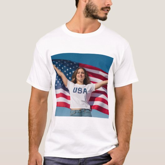 Bewerkbaar T-shirt met gepersonaliseerde afbeeldin (Voorkant)