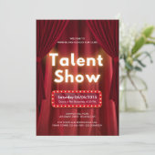 Bewerkbaar Talentshow Uitvoerende Kunsten Programm Bedankkaart (Staand voorkant)