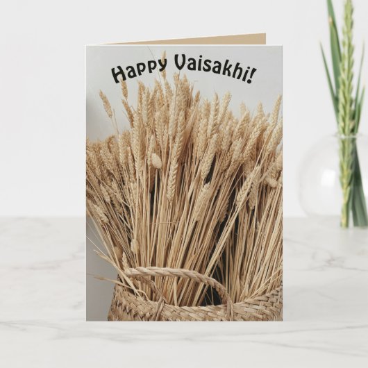 Bewerkbaar Tarwe Happy Vaisahki Kaart (Voorkant)