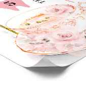 Bewerkbaar Tea Party Verjaardag Mijlpaal teken Poster (Hoek)