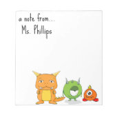 Bewerkbaar Teacher's Monsters Notitieblok (Voorkant)