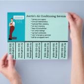 Bewerkbaar telefoonnummer voor airconditioningserv flyer (Hand)