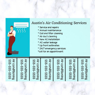 Bewerkbaar telefoonnummer voor airconditioningserv flyer