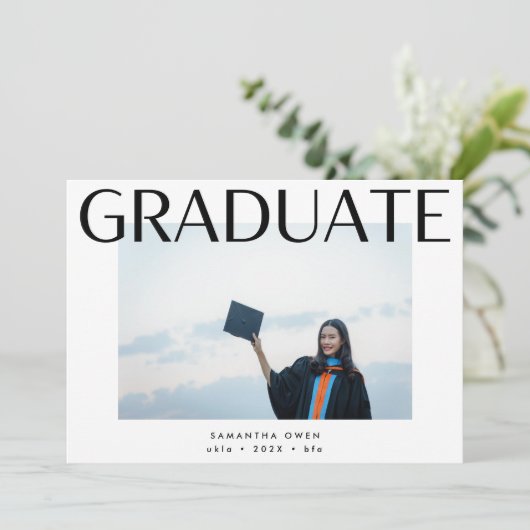 bewerkbaar tempel stijlvol afstuderen voor foto's  aankondiging (Staand voorkant)