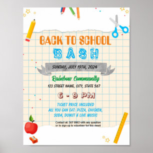 Bewerkbaar terug naar school evenement sjabloon poster