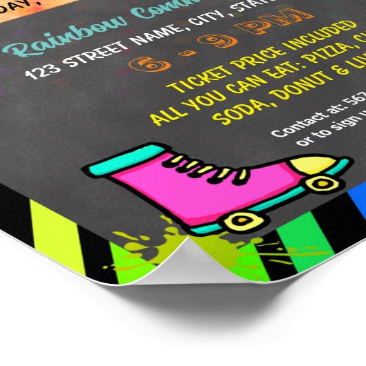 Bewerkbaar terug naar school jaren 80 thema flyer poster (Hoek)