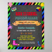 Bewerkbaar terug naar school jaren 80 thema flyer poster (Voorkant)