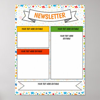 Bewerkbaar Terug naar School Nieuwsbrief Sjabloon Poster