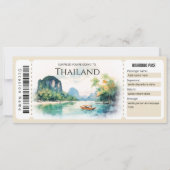 Bewerkbaar Thailand Plane Boarding Pass Ticket Kaart (Voorkant)