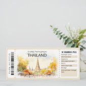 Bewerkbaar Thailand Vliegticket Thailand Reis Kaart (Staand voorkant)