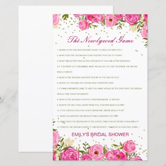 Bewerkbaar The Newlywed Game, Wie Kent Het Koppel (Voorkant / Achterkant)