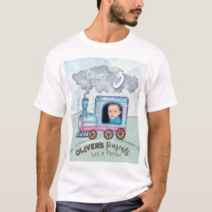 Bewerkbaar thema Verjaardag trein T-shirt