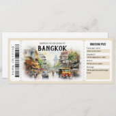 Bewerkbaar ticket voor Bangkok Plane Boarding Pass Kaart (Voorkant / Achterkant)