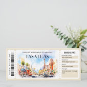 Bewerkbaar ticket voor Las Vegas Plane Boarding Pa Kaart (Staand voorkant)