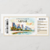 Bewerkbaar ticket voor Miami Plane Boarding Pass Kaart (Voorkant / Achterkant)