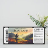 Bewerkbaar ticket voor Scotland Plane Boarding Pas Kaart (Staand voorkant)