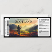 Bewerkbaar ticket voor Scotland Plane Boarding Pas Kaart (Voorkant / Achterkant)