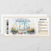 Bewerkbaar ticket voor Shanghai Plane Boarding Pas Kaart (Voorkant / Achterkant)