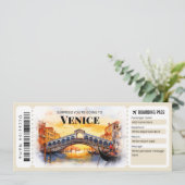Bewerkbaar ticket voor Venetië-instapkaart Kaart (Staand voorkant)