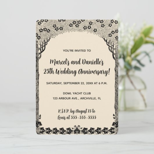 Bewerkbaar Tree Archway-Jubileum Kaart (Staand voorkant)