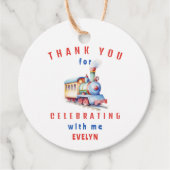 Bewerkbaar treinavontuur 2e verjaardag dank u bedankjes labels (Voorkant)