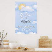Bewerkbaar troebel Baby shower Welkomstteken. Poster (Keuken)