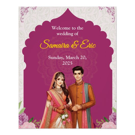 Bewerkbaar trouwbord perfect poster (Voorkant)