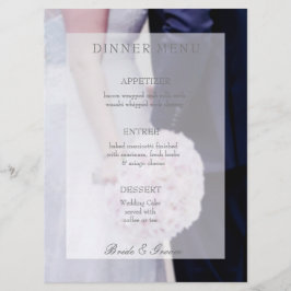 Bewerkbaar trouwmenu voor bride en groom menu