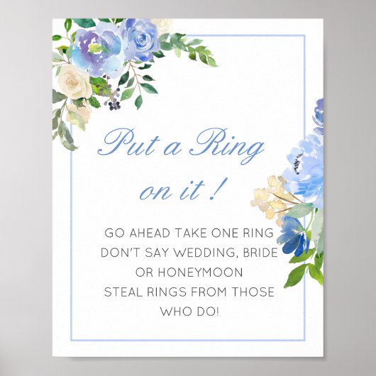 Bewerkbaar 'Trouwring Bridal Shower Spel Poster (Voorkant)