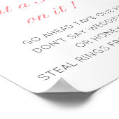 Bewerkbaar Trouwring Bridal Shower Spel Poster (Hoek)