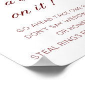 Bewerkbaar 'Trouwring erop'- Bruidsuitnodiging spe Poster (Hoek)